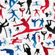 Sports Silhouettes Pattern Wall Decal