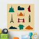 World Landmark Silhouettes Set Wall Decal