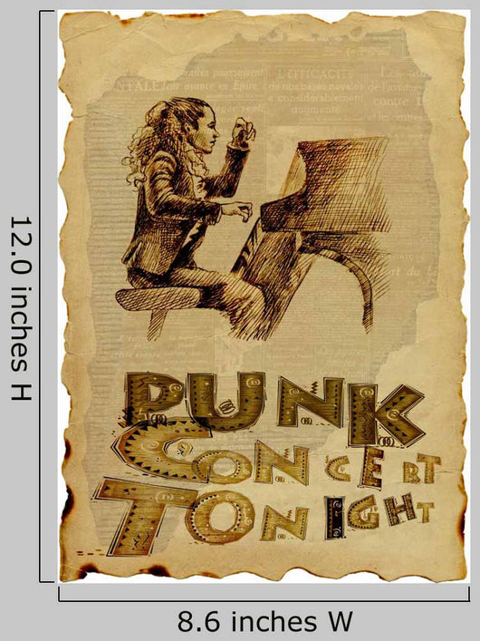 Girl Playing Piano Vintage Wall Decal