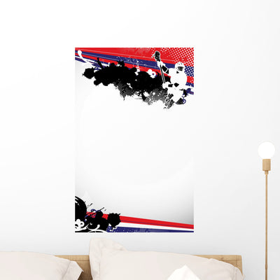 Lacrosse Wall Decal shown on a wall