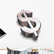 3D Chrome Dollar Symbol Wall Decal