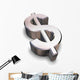 3D Chrome Dollar Symbol Wall Decal