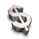 3D Chrome Dollar Symbol Wall Decal