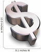 3D Chrome Dollar Symbol Wall Decal