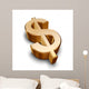 3D Golden Dollar Symbol Wall Decal