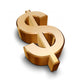 3D Golden Dollar Symbol Wall Decal