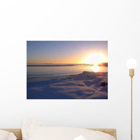 Winter Sea Sunset Wall Decal