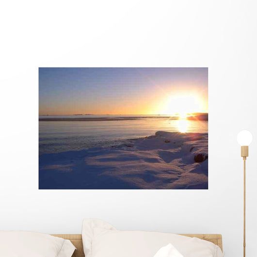 Winter Sea Sunset Wall Decal