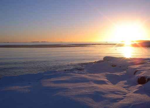 Winter Sea Sunset Wall Decal