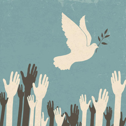 Group Hands and Dove Wall Decal