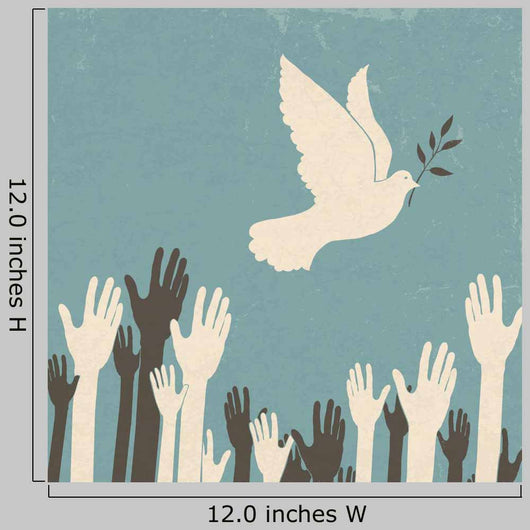 Group Hands and Dove Wall Decal