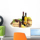 Wine Barrel Bottles and Glasses Wall Decal