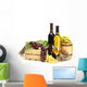 Wine Barrel Bottles and Glasses Wall Decal