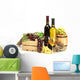 Wine Barrel Bottles and Glasses Wall Decal