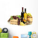 Wine Barrel Bottles and Glasses Wall Decal