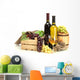 Wine Barrel Bottles and Glasses Wall Decal