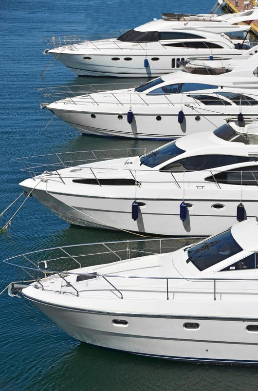 White Motor Yacht over Wall Decal