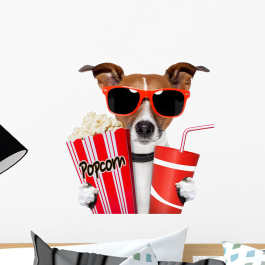 Dog Watching Movie Wall Decal