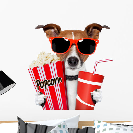 Dog Watching Movie Wall Decal