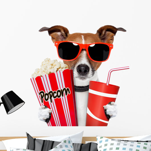 Dog Watching Movie Wall Decal