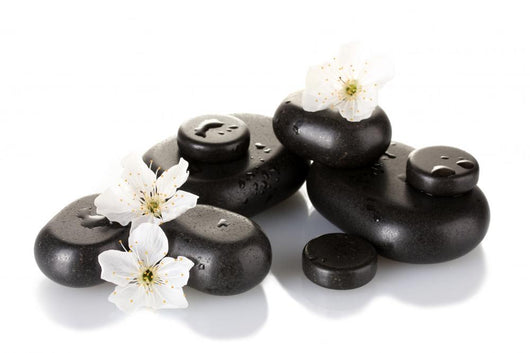 Black Spa Stones with Wall Decal