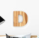3D "D" Font Ash Wood Wall Decal