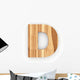 3D "D" Font Ash Wood Wall Decal
