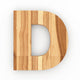 3D "D" Font Ash Wood Wall Decal