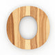 3D "O" Font Ash Wood Wall Decal
