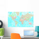 Political World Map Wall Decal