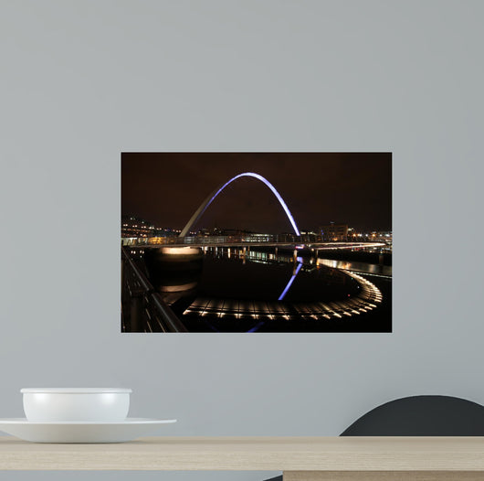 Newcastle Millennium Bridge at Night Wall Decal