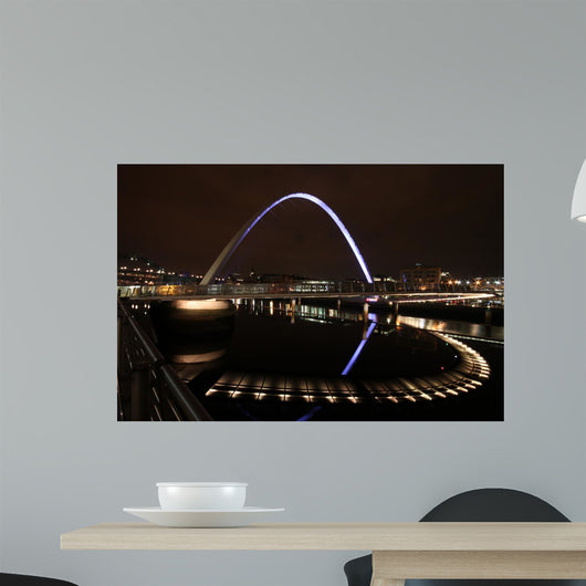 Newcastle Millennium Bridge at Night Wall Decal