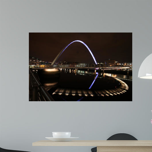 Newcastle Millennium Bridge at Night Wall Decal
