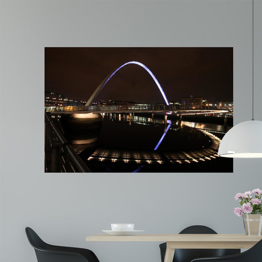 Newcastle Millennium Bridge at Night Wall Decal