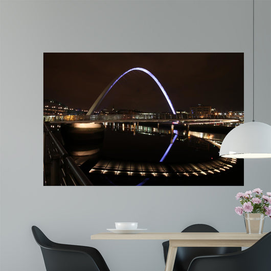 Newcastle Millennium Bridge at Night Wall Decal