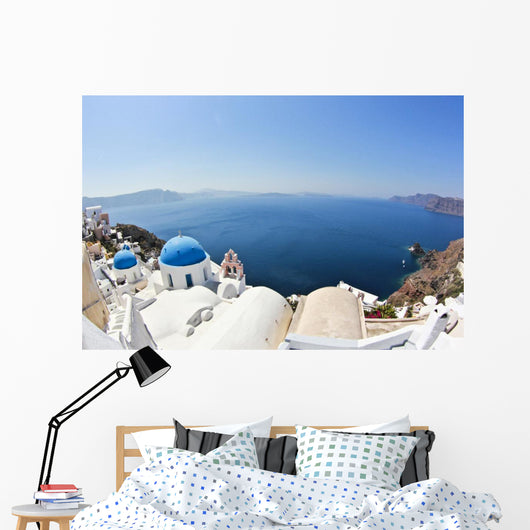 Santorini's Seascape Wall Decal