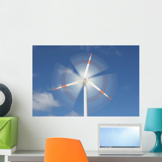 motion effect on wind mill power generator Wall Mural
