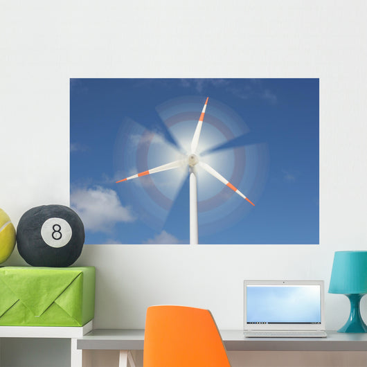 motion effect on wind mill power generator Wall Mural