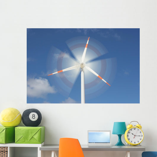 motion effect on wind mill power generator Wall Mural
