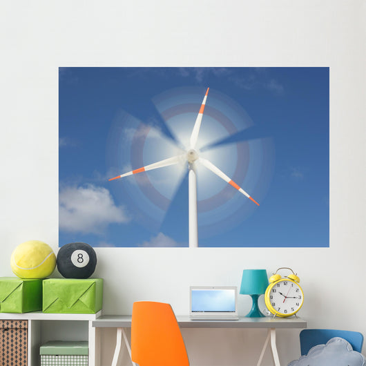 motion effect on wind mill power generator Wall Mural