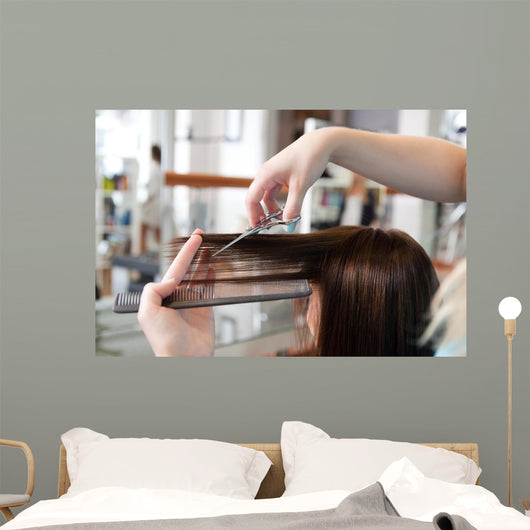 Hairdresser Cutting Clients Hair