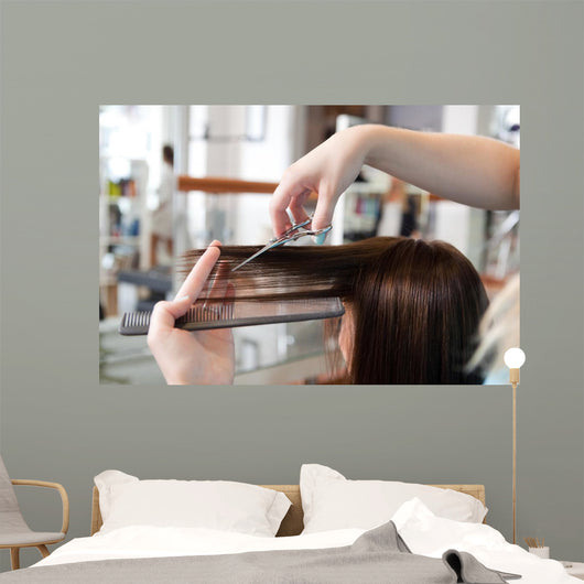 Hairdresser Cutting Clients Hair