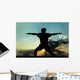 Silhouette of Man Practicing Yoga Wall Mural