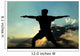 Silhouette of Man Practicing Yoga Wall Mural