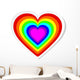 Rainbow Heart Sticker Wall Mural