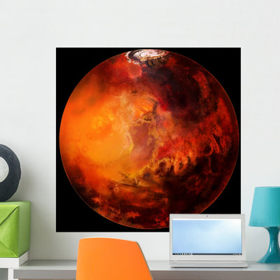 Mars Wall Mural shown on a wall