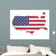 Usa Flag Map Wall Decal