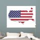 Usa Flag Map Wall Decal