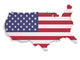 USA Flag Map Wall Decal