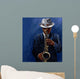 Saxophonist Playing Saxophone Blue